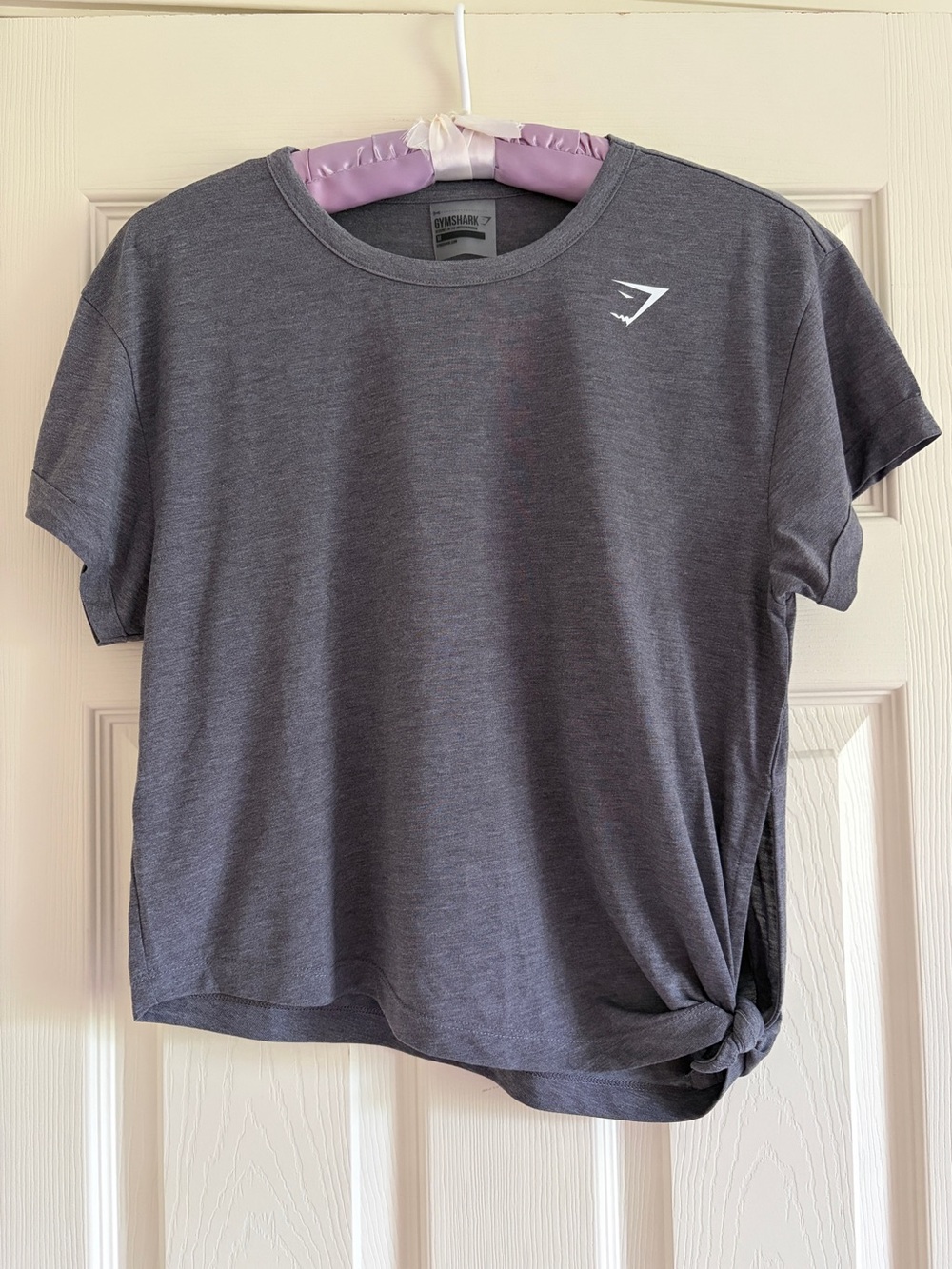 Gymshark Charcoal Gray Side-Knot Tee Women Size Medium